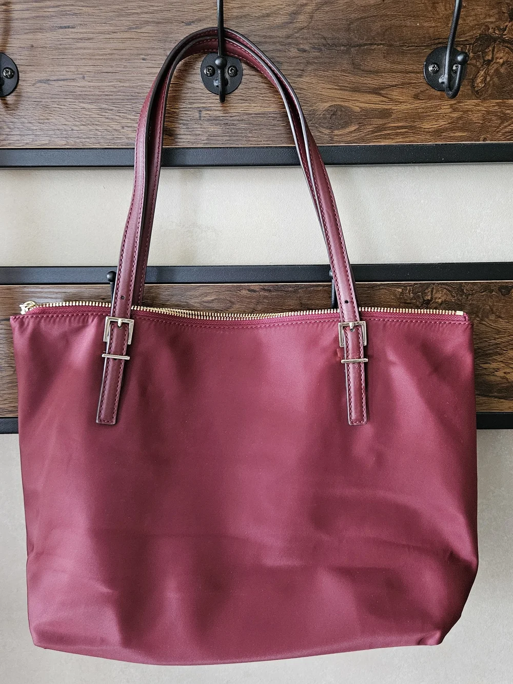Kate Spade Burgundy Tote Bag with Matching Wallet